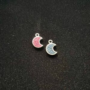New Swarovski Crystals & Stainless Steel Moon Pendants
